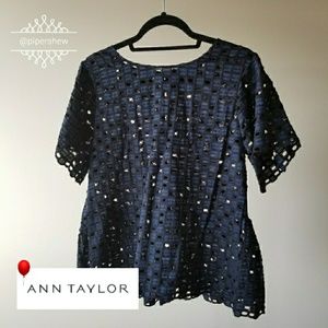 🎈CLOSING SALE❗(ANN TAYLOR) Overlay Eyelet Top